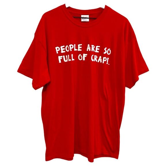 Graphic T-Shirt Women’s XL Red (People Are So Full Of Crap) Oversized. - Picture 1 of 10